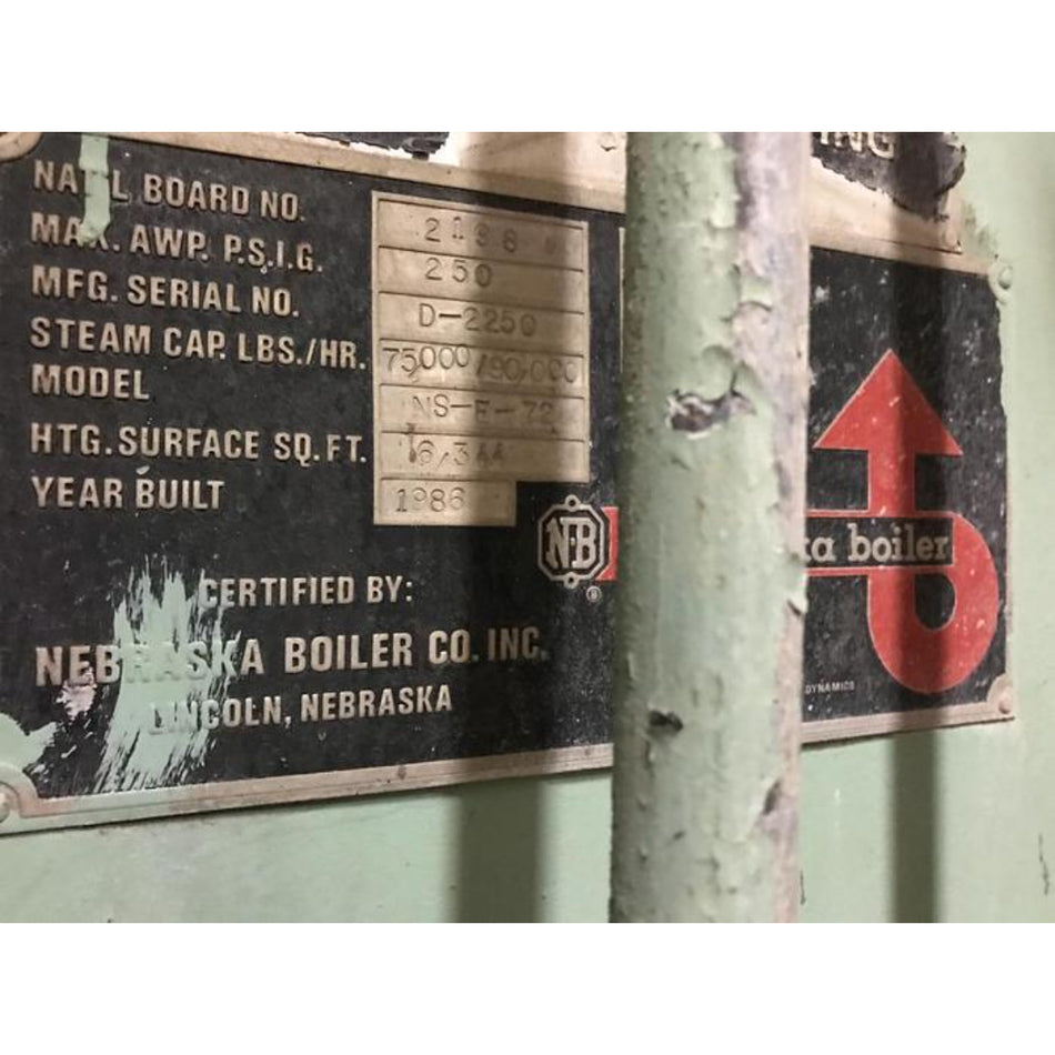 1996 Nebraska Boilers steam boiler 90,000 Pounds 1996