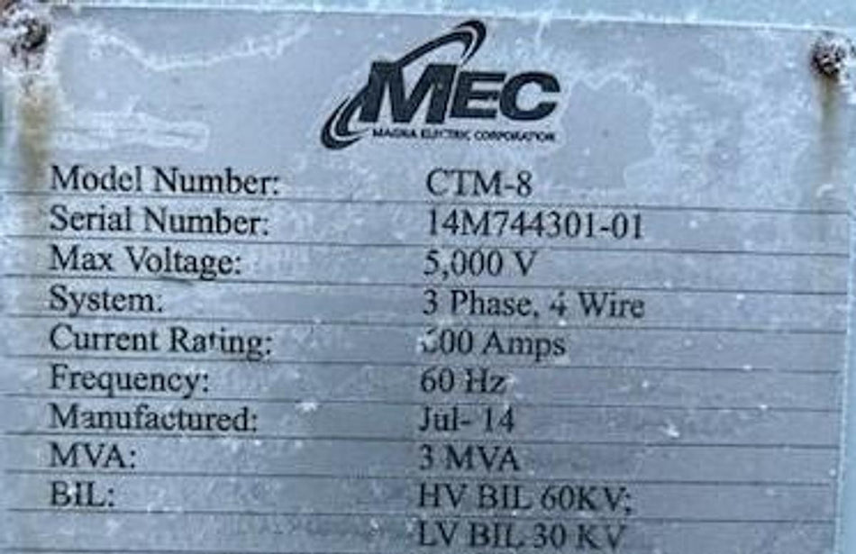 Pad-Mounted Transformers - MEC 3 MVA & Sunbelt 1500 KVA - 4160V to 480Y/277V - 3-Phase (2014)
