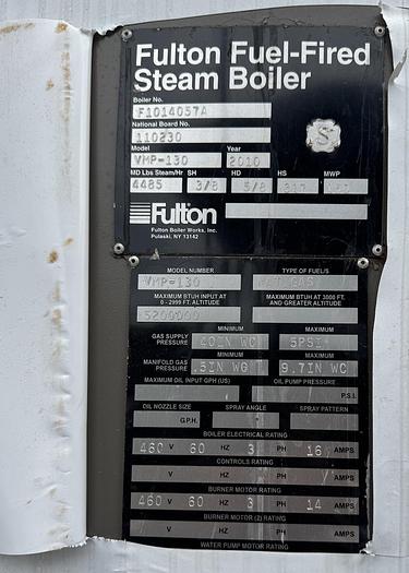 Other HP Fulton Boiler VMP-130 Firetube Steam Boiler #W66884 — photo 10