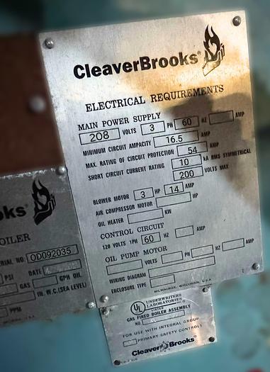 100 HP Cleaver Brooks CB700X-99-P Firetube Steam Boiler #BSCB100HP189 — photo 4