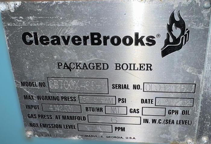 100 HP Cleaver Brooks CB700X-99-P Firetube Steam Boiler #BSCB100HP189 — photo 5